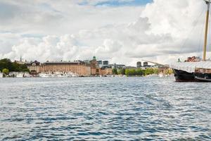 Panorama von Stockholm, Schweden von der Meerseite foto