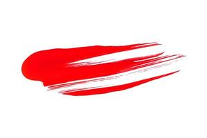roter Pinsel isoliert auf weißem Hintergrund. rotes aquarell foto