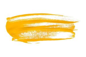 gelber Pinsel isoliert auf weißem Hintergrund. gelbes aquarell foto