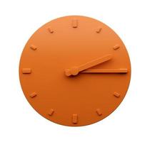 minimal orange uhr 2 15 viertel nach zwei abstrakte minimalistische wanduhr 14 5 oder zwei fünfzehn 3d illustration foto