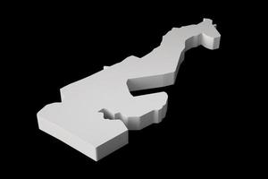 Monaco 3D-Karte Geographie Kartographie und Topologie schwarze Oberfläche 3D-Darstellung foto