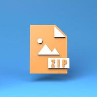 Zip-Archiv-Symbol. 3D-Darstellung. foto