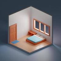 3D-Rendering minimales Schlafzimmer foto