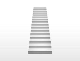 weiße Treppe isoliert auf weißem Hintergrund. 3D-Rendering foto