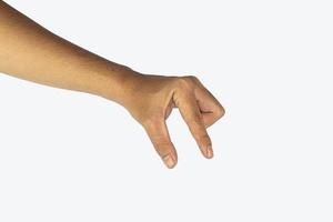 männliche asiatische Handgesten lokalisiert über dem weißen Hintergrund. foto