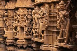 dekorative Schnitzerei von Jain Tempeln, Jaisalmer, Indien