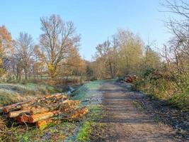 Wandern an einem See in Westfalen foto