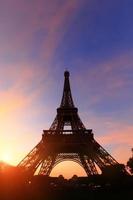 Silhouette des Eiffelturms foto