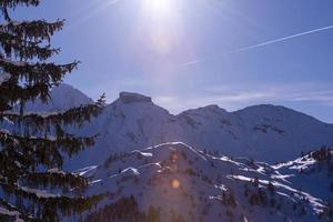 Blick auf den Wintersonnenaufgang foto