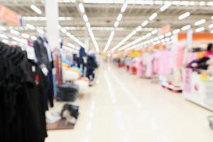 abstrakte Unschärfe Bekleidungsboutique Display Innenraum des Einkaufszentrums Hintergrund foto