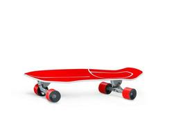 rotes Skateboard isoliert auf weiß foto