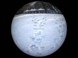 digitale Illustration abstrakte Schneespuren kreisen Hintergrund ein foto