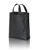 schwarze Einkaufstasche auf weißem Hintergrund foto