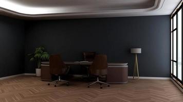 3D-Render modernes Bürodesign - Innenwandmodell des Managerraums foto