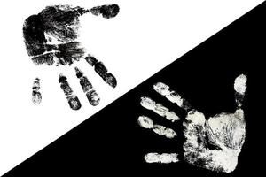 Hände in schwarz und weiß bedrucken foto