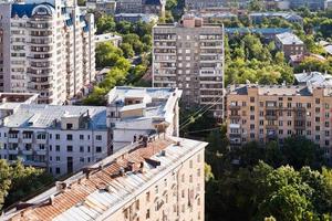 oben ansicht der städtischen häuser foto