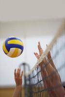 Blick auf das Volleyballspiel foto