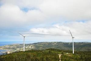 Windkraftanlagen auf Kap Vilan, Galicien, Spanien foto