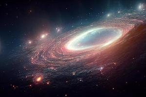 Nebel, Milchstraße und Galaxien im Weltraum 3d foto