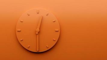 minimal orange Uhr 12 30 halb zwölf Uhr abstrakte minimalistische Wanduhr 00 30 oder 12 30 3D-Darstellung foto