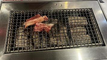 hintergrund der nahaufnahme yakiniku oder grillgrill foto