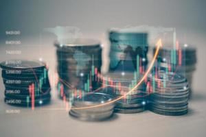 Investor-Aktiendiagramm Handelsgewinndiagramm Währungswachstum Buchhaltungsdaten wirtschaftliche Finanzinvestitionen Geschäftsdiagramm foto