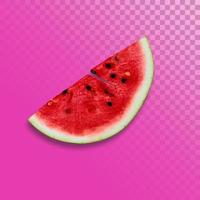 in Scheiben geschnittene Wassermelone isoliert auf transparentem Hintergrund. foto