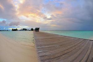 Blick auf den tropischen Strand foto