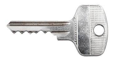 ein Stahltürschlüssel für Zylinderschloss foto