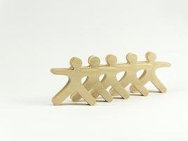 Business-Team-Leute stehen zusammen, zuerst ihr Anführer. Brainstorming-Konzept foto