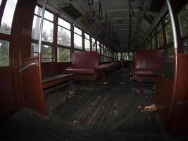 alte New Yorker Straßenbahn roter Wagen 1939 foto