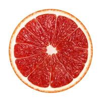 Grapefruitscheibe isoliert auf weißem Hintergrund foto