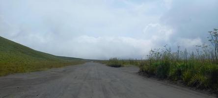 melihat keindahan padang rumput di atas mobil hartop foto