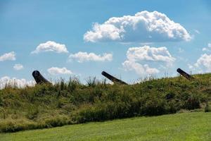 Kanone in Fort Mchenry Baltimore USA-Flagge foto