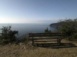 riva trigoso sestri levante luftaufnahme von der bank foto