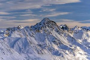 Parsenn Mountain Schweizer Alpenpanorama im Winter foto