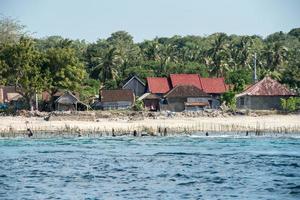 algen-algen-farm in indonesien ansicht panorama foto