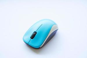 ein Bild einer hellblauen drahtlosen Maus foto