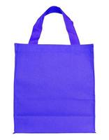 blaue Einkaufstasche aus Segeltuch isoliert auf weißem Hintergrund mit Beschneidungspfad foto