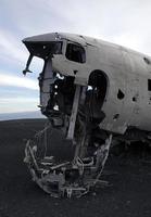 Verlassenes Flugzeugwrack bei Solheimasandur, Island foto