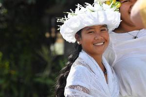 Aitutaki, Cookinsel - 27. August 2017 - Einheimische bei der Messe foto