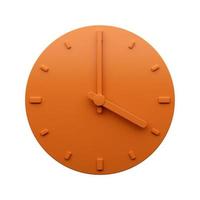 minimal orange uhr vier 4 uhr abstrakte minimalistische wanduhr 3d illustration foto