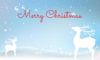 Weihnachten typografisch auf glänzendem Weihnachtshintergrund mit Winterlandschaft mit Schneeflocken, Licht, Sternen. frohe weihnachtskarte. Vektor-Illustration foto