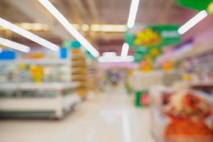 Supermarkt mit abstraktem, unscharfem Hintergrund foto