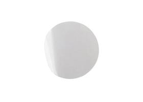 leeres weißes Kreispapieraufkleberetikett lokalisiert auf weißem Hintergrund mit Beschneidungspfad foto