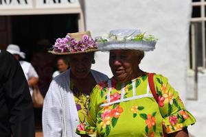 Aitutaki, Cookinsel - 27. August 2017 - Einheimische bei der Messe foto