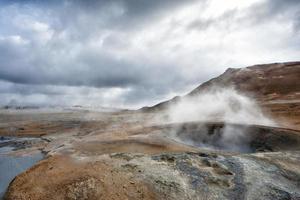 Heiße Quellen des Myvatn-Sees in Island foto