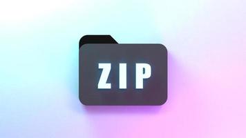 Zip-Archiv-Symbol. 3D-Darstellung. foto