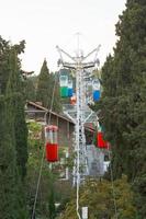 Kleine städtische Seilbahn zum Darsan-Hügel in der Stadt Jalta foto