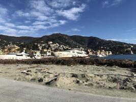 Boote durch Orkan in Rapallo, Italien, zerstört foto